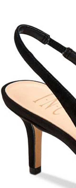 INC International Concepts Women's Carynn Pointed Toe Kitten Heels Black Size 9.5 M