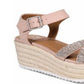 Material Girl Women's Mbrinnyf Cotton Open Toe Casual Platform Sandals Pink Size 5 M