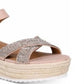 Material Girl Women's Mbrinnyf Cotton Open Toe Casual Platform Sandals Pink Size 5 M