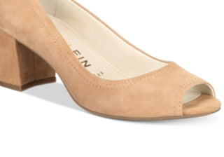 Anne Klein Women's Meredith Leather Peep Toe Classic Brown Size 7.5 M