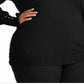 Ralph Lauren Women's Plus Buttoned Cuff Long Sleeve Sweater Black Size 3X