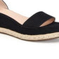 BCB Generation Women's Addie Espadrille Wedge Sandals Black Size 6 M