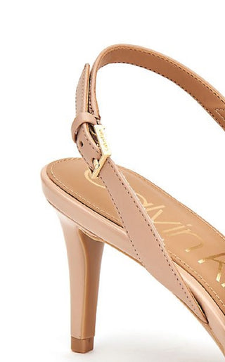 Calvin Klein Women's Lancy Leather Strappy Sandals Brown Size 9.5 M