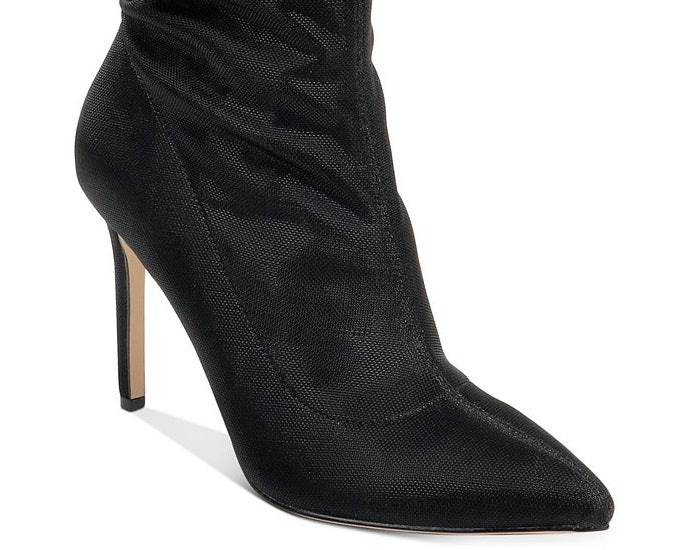 Badgley Mischka Women's Ronnie Fabric Pointed Toe Mid Calf Shoe Black Size 9.5