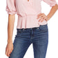 JM Collection Women's Sheer Sleeve Top Red Size X-Small