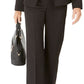 Le Suit Women's 1 Button Jacket Striped Pants Suit Black Size 6P