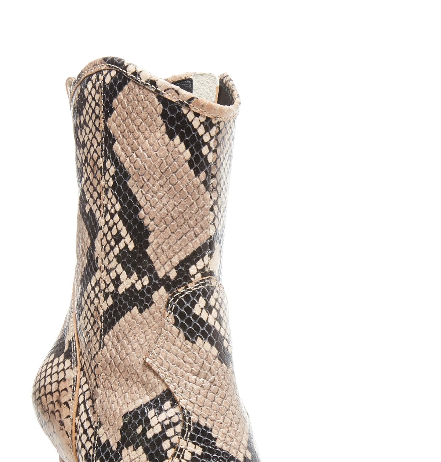 Steve Madden Women's Tina Fabric Pointed Toe Ankle Fashion Boots Beige Snake Size 9 M
