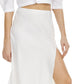 Danielle Bernstein Women's Side Slit Pull on MIDI Skirt White Size Small