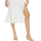 Danielle Bernstein Women's Side Slit Pull on MIDI Skirt White Size Small