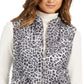 Charter Club Women's Printed Zip Front Vest White Size Petite Medium