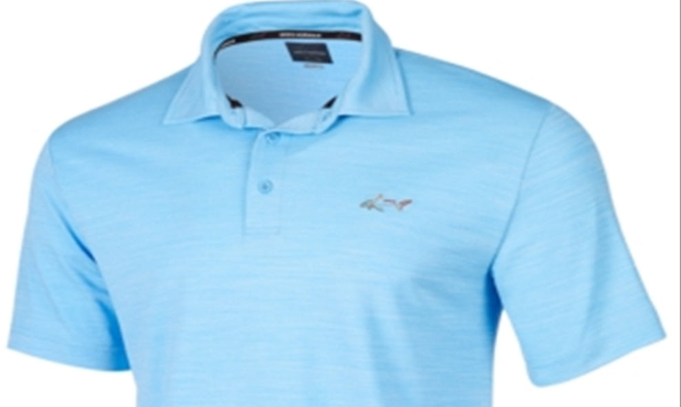 Attack Life By Greg Norman Men's 5 Iron Space Dye Performance Golf Polo Shirt Blue Size Small