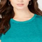 Style & Co Women's Burnout Handkerchief Hem T-Shirt Blue Size X-Small