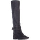 Material Girl Women's Damien Faux Leather Studded Knee High Boots Black Size 6.5 M