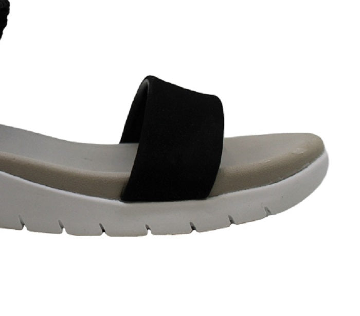 Ideology Women's Paxxton Fabric Open Toe Casual Slingback Sandals Black Size 9.5M