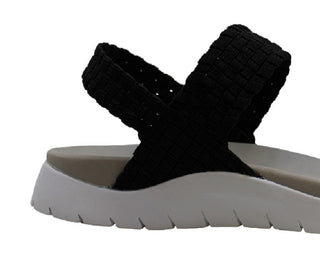 Ideology Women's Paxxton Fabric Open Toe Casual Slingback Sandals Black Size 9.5M