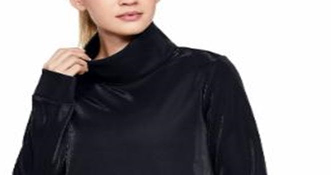 Under Armour Women's Synthetic Fleece Mock Mirage Sweatshirt Black Size X-Small