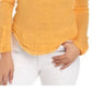Free People Women's Long Sleeve V Neck Top Orange Size Small