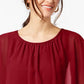 JM Collection Women's Flutter Sleeve Top Red Size X-Small