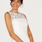 Adrianna Papell Women's Illusion Lace Sheath Dress White Size 16