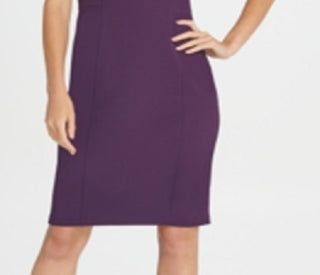 DKNY Women's Tie Neck Sheath Dress Purple Size 14