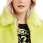 Guess Women's Acid Queen Faux Fur Jacket Green Size Large