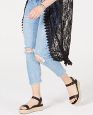 Polly & Esther Junior's Lace Duster Black Size Large