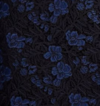Ralph Lauren Women's Embroidered Lace Petal Sleeve V Neck Knee Length Sheath Dress Blue Size 4