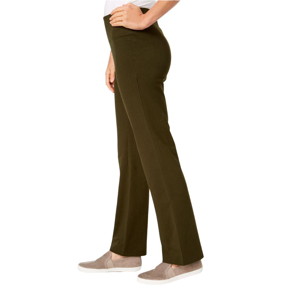 Style & Co Women's Mid Rise Tummy Control Bootcut Pants Green Size Large