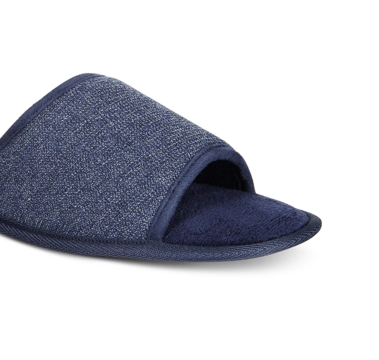 Gold Toe Men's Memory Foam Open toe Comfort Slippers Blue Size Medium