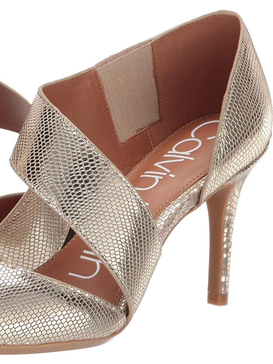 Calvin Klein Women's Gella Leather Pointed Toe Ankle Wrap Classic Pumps Yellow Size 10 M