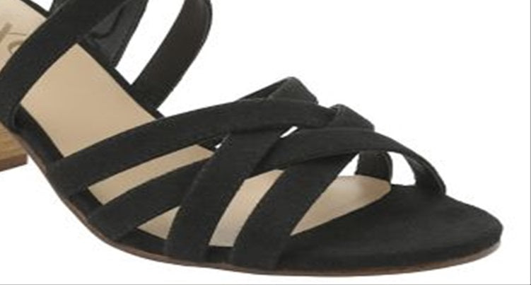 XOXO Women's Eden Dress Heels Faux Suede Strappy Black Size 8.5