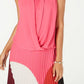 Alfani Women's Sleeveless Draped Front Top Pink Size Petite L