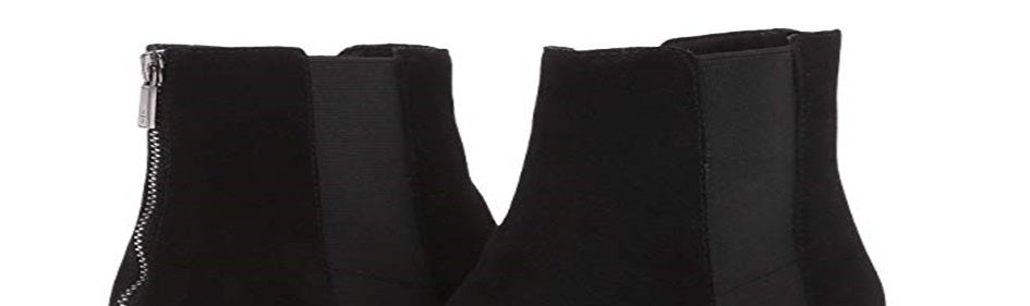 Kenneth Cole Reaction Women's Kick Block Suede Pointed Toe Ankle Boots Black Size 10 M