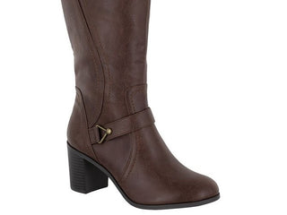 Easy Street Women's Format Block Heel Tall Boot Brown Size 11 W