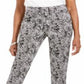 JM Collection Women's Printed Pull on Pants Black Size Medium