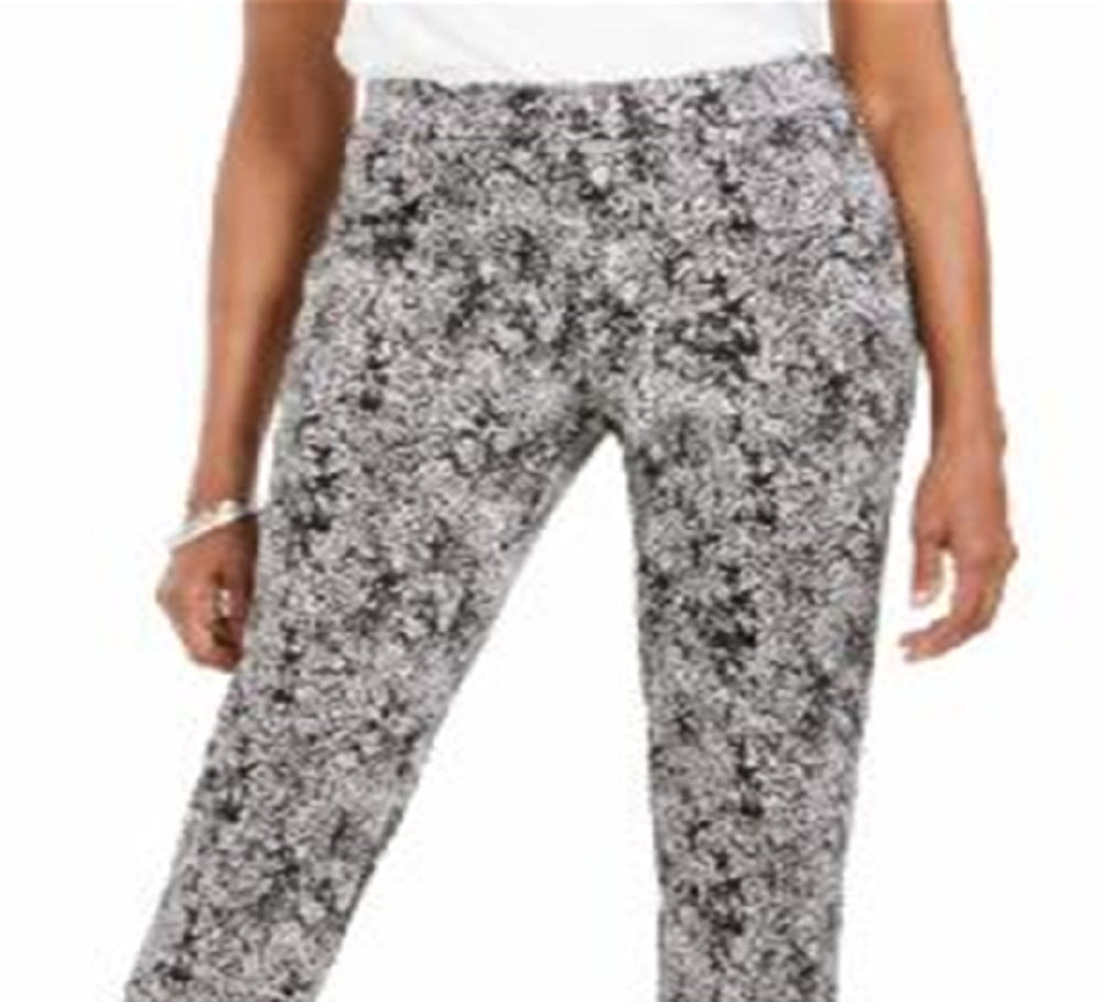 JM Collection Women's Printed Pull on Pants Black Size Medium