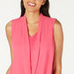 Alfani Women's Sleeveless Draped Front Top Pink Size Petite X-Large