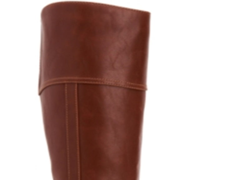 Charter Club Women's Helenn Faux Leather Wide Calf Riding Boots Brown Size 9 M