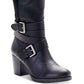 Style & Co Women's Jomaris Leather Wide Calf Riding Boots Black Size 11 M