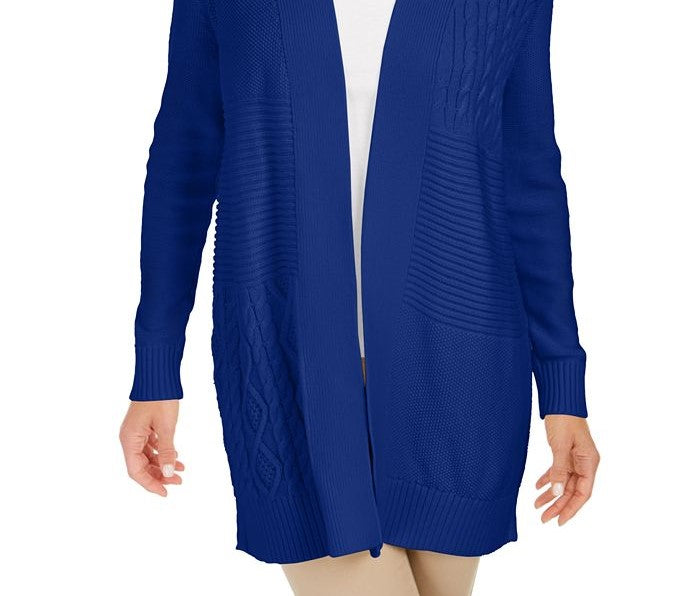 Charter Club Women's Patchwork Cardigan Cream Size X-Small