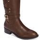 Thalia Sodi Women's Leather Almond Toe Knee High Cognac Boots Brown Size 6.5
