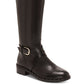 INC International Concepts Women's Fadora Leather Studded Riding Boots Brown Size 8 M