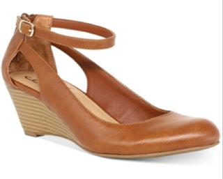 American Rag Women's Miley Faux Leather Ankle Strap Wedges Brown Size 7 M