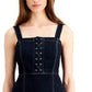 INC International Concepts Women's Lace up Denim Dress Blue Size 14