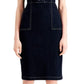 INC International Concepts Women's Lace up Denim Dress Blue Size 14