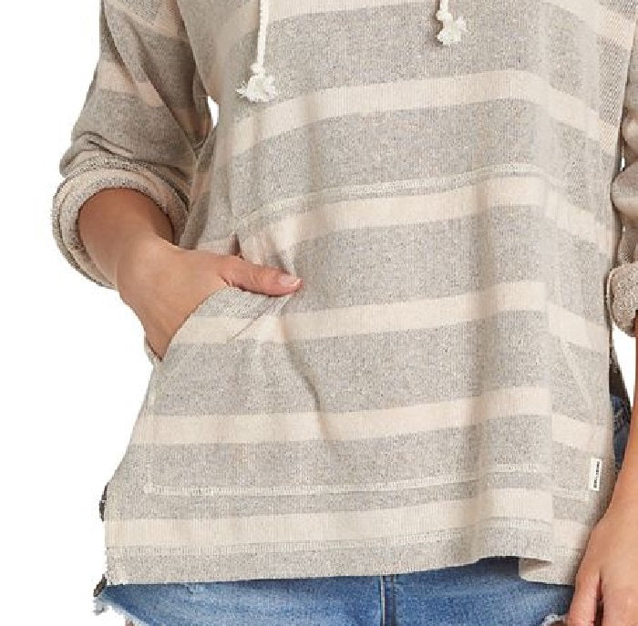 Billabong Women's Beach Dayz Hooded Sweatshirt Gray Size Medium