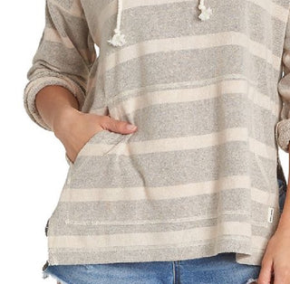 Billabong Women's Beach Dayz Hooded Sweatshirt Gray Size Medium