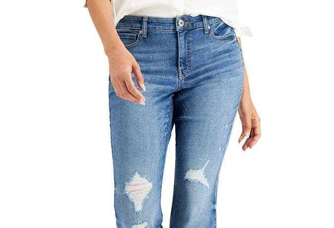 INC International Concepts Women's Elizabeth Curvy Bootcut Jeans Blue Size 6