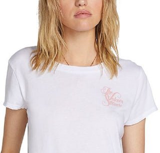 Volcom Women's Tee Shirts Logo Easy Babe Rad Tee White Size L