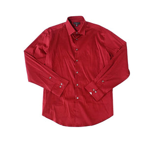 Alfani Men's Slim Fit Officewear Button-Down Shirt Red Size Large